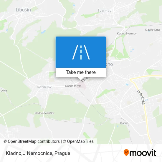 Карта Kladno,U Nemocnice