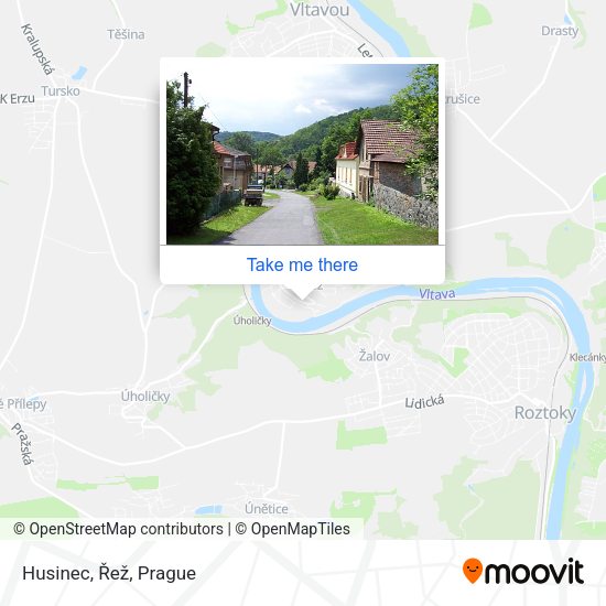 Husinec, Řež map