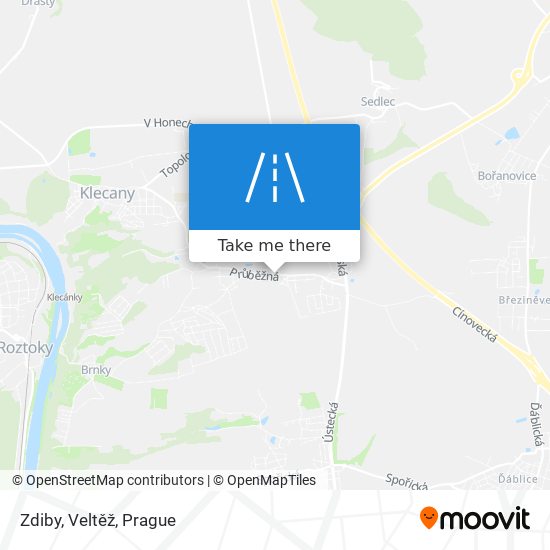 Zdiby, Veltěž map