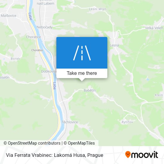 Via Ferrata Vrabinec: Lakomá Husa map