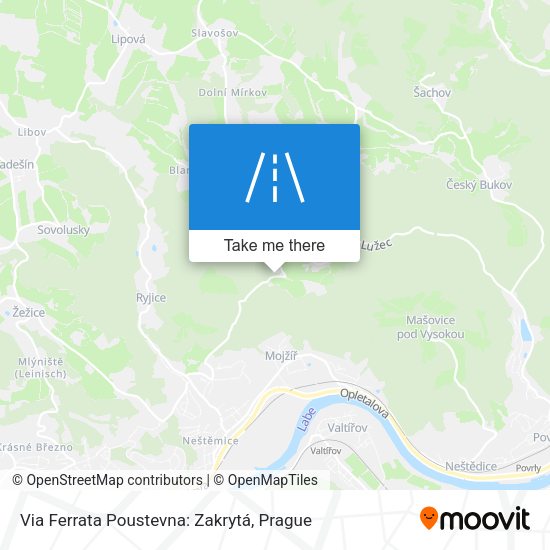 Via Ferrata Poustevna: Zakrytá map