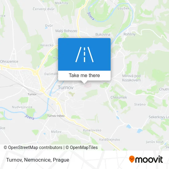 Карта Turnov, Nemocnice