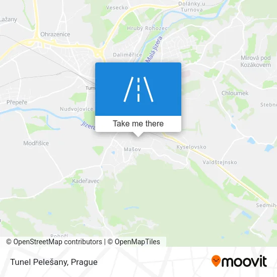 Карта Tunel Pelešany