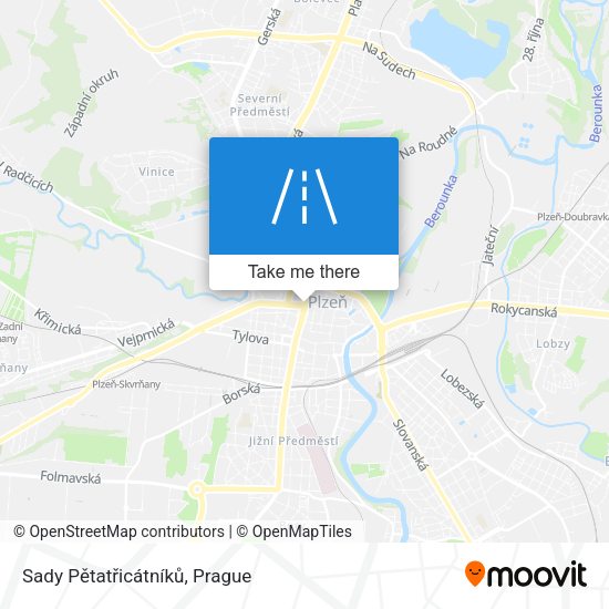 Sady Pětatřicátníků map