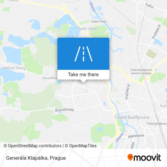 Generála Klapálka map