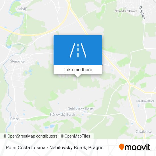 Polní Cesta Losiná - Nebílovský Borek map