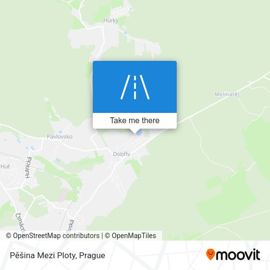 Pěšina Mezi Ploty map