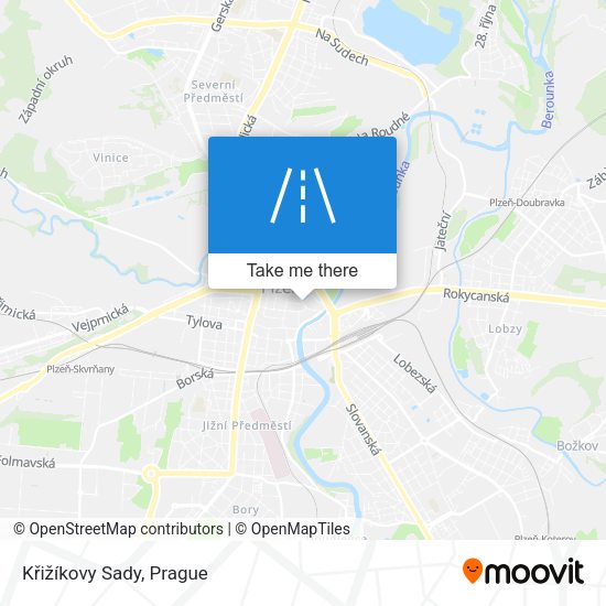 Křižíkovy Sady map
