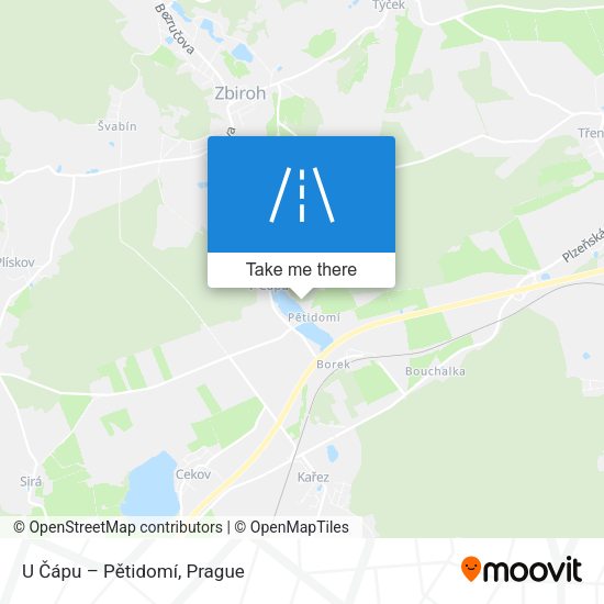 U Čápu – Pětidomí map