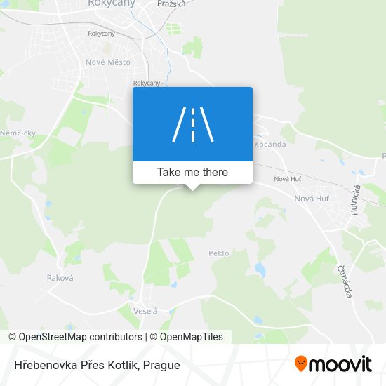 Hřebenovka Přes Kotlík map