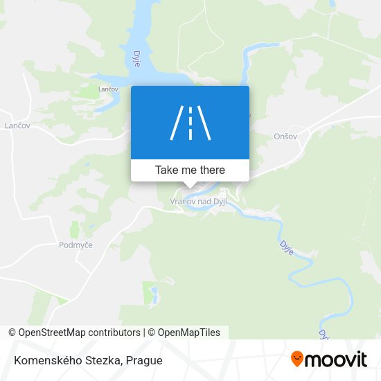 Komenského Stezka map