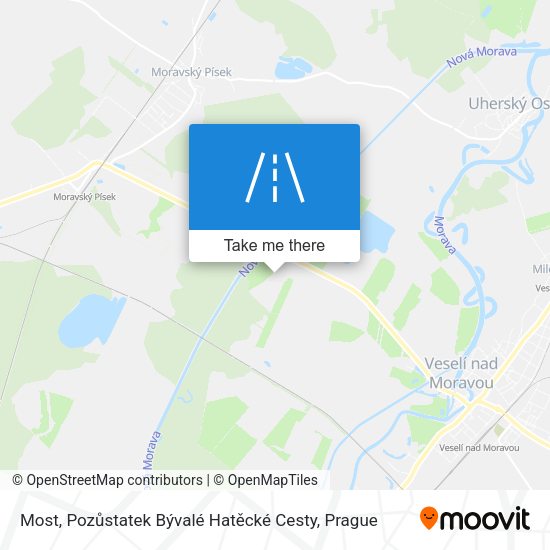 Most, Pozůstatek Bývalé Hatěcké Cesty map