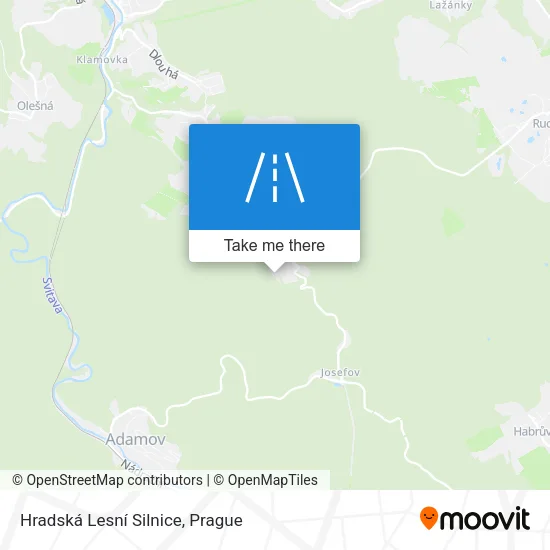 Карта Hradská Lesní Silnice