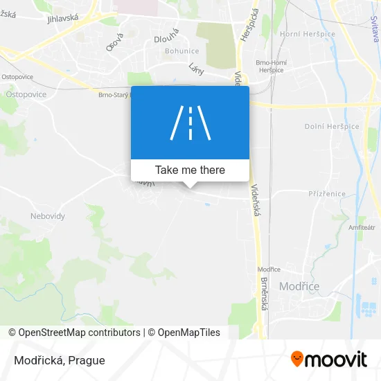 Карта Modřická