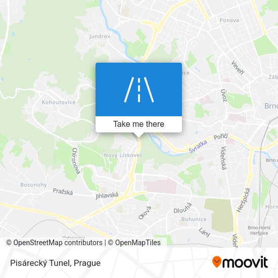 Pisárecký Tunel map
