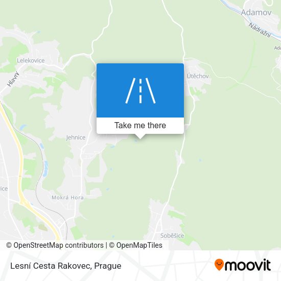 Lesní Cesta Rakovec map