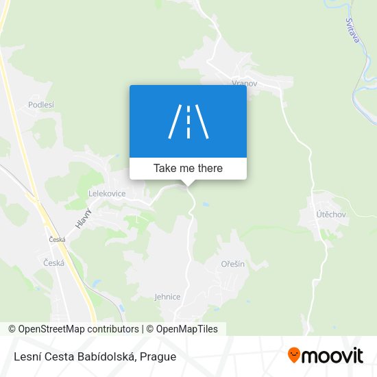 Lesní Cesta Babídolská map