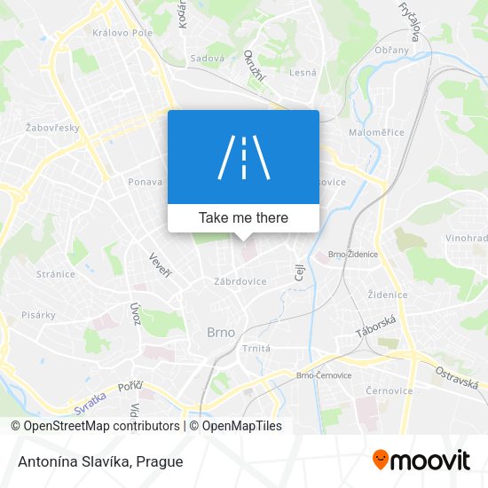 Antonína Slavíka map