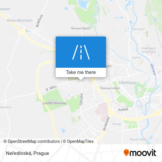 Neředínská map