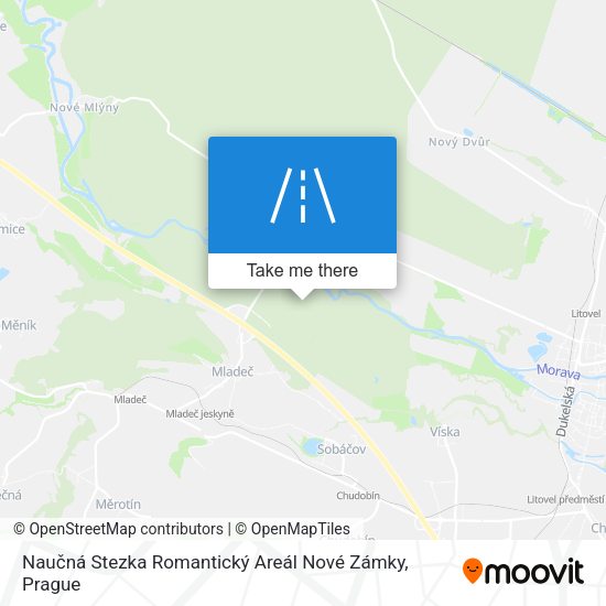 Naučná Stezka Romantický Areál Nové Zámky map