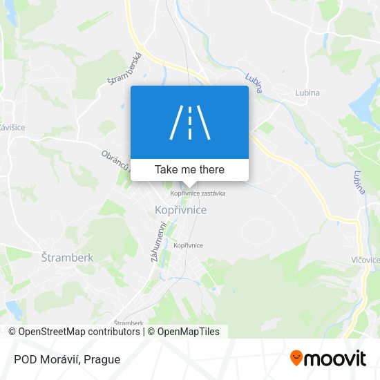 POD Morávií map