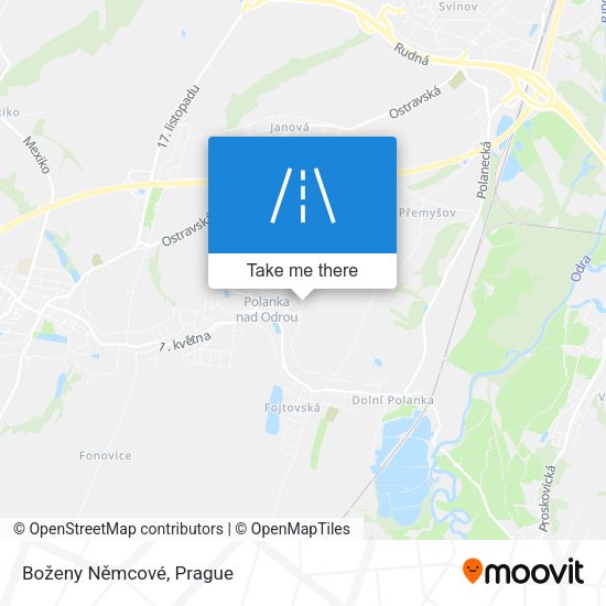 Boženy Němcové map