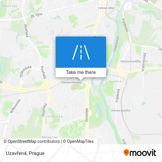 Карта Uzavřená
