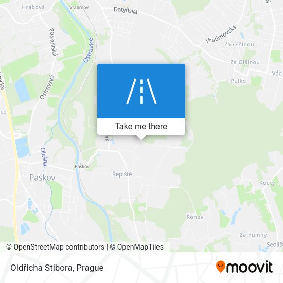 Oldřicha Stibora map