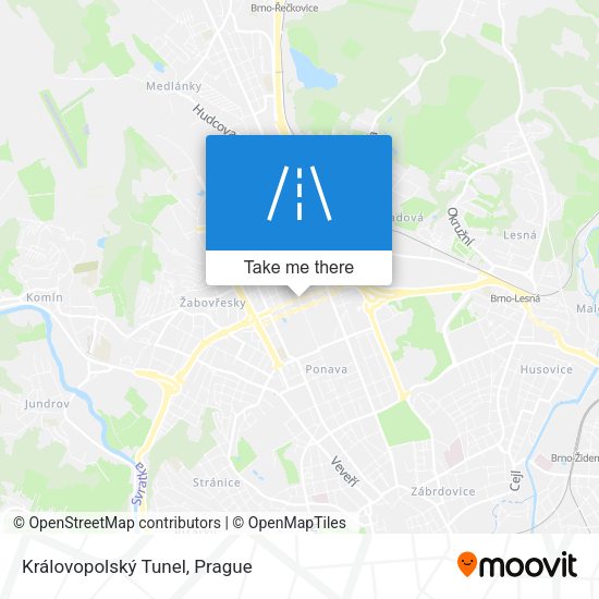 Královopolský Tunel map
