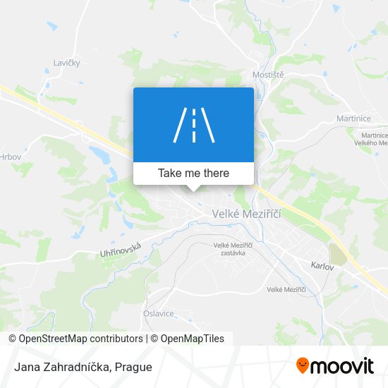 Jana Zahradníčka map