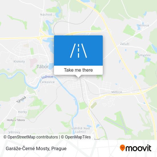 Garáže-Černé Mosty map