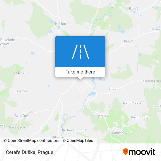 Četaře Duška map