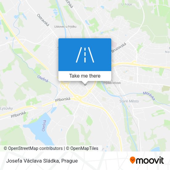 Josefa Václava Sládka map