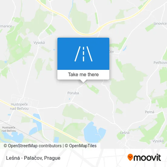 Карта Lešná - Palačov