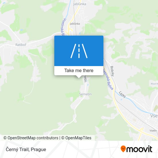 Černý Trail map