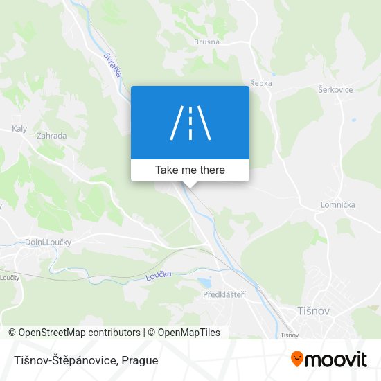 Tišnov-Štěpánovice map