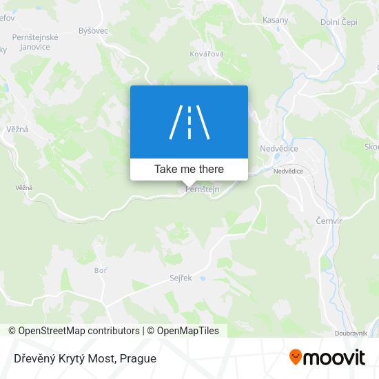 Dřevěný Krytý Most map