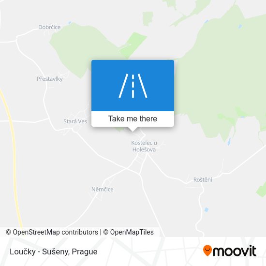 Loučky - Sušeny map