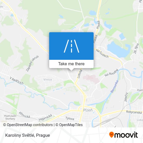 Karoliny Světlé map