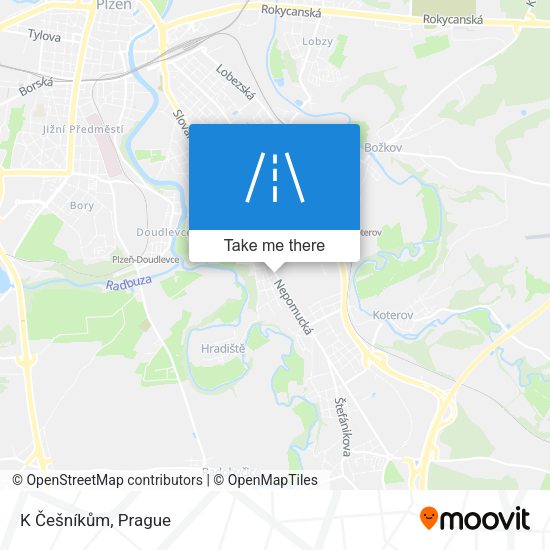 K Češníkům map