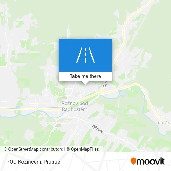 POD Kozincem map