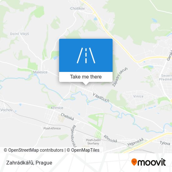 Zahrádkářů map