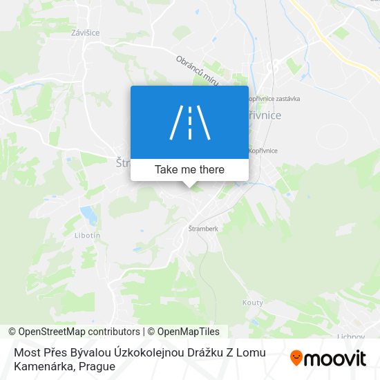 Most Přes Bývalou Úzkokolejnou Drážku Z Lomu Kamenárka map