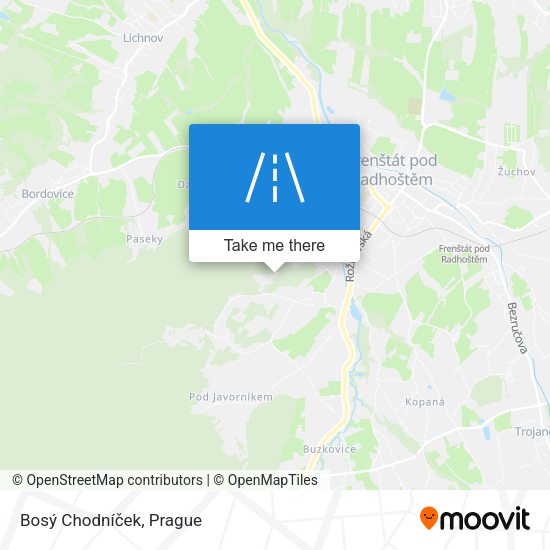 Bosý Chodníček map