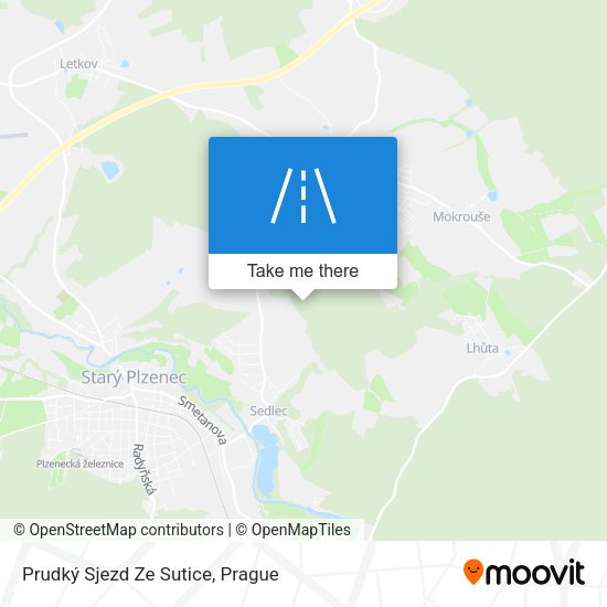 Prudký Sjezd Ze Sutice map