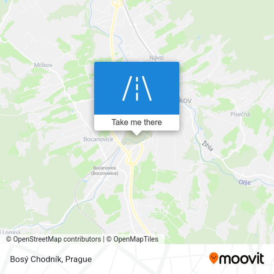 Bosý Chodník map