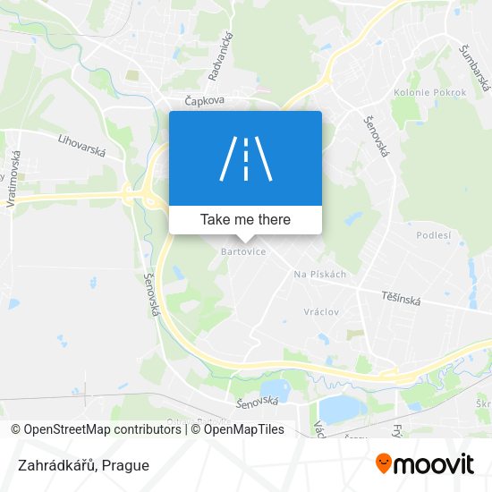 Zahrádkářů map