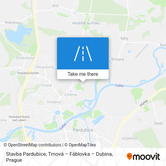 Stavba Pardubice, Trnová – Fáblovka – Dubina map