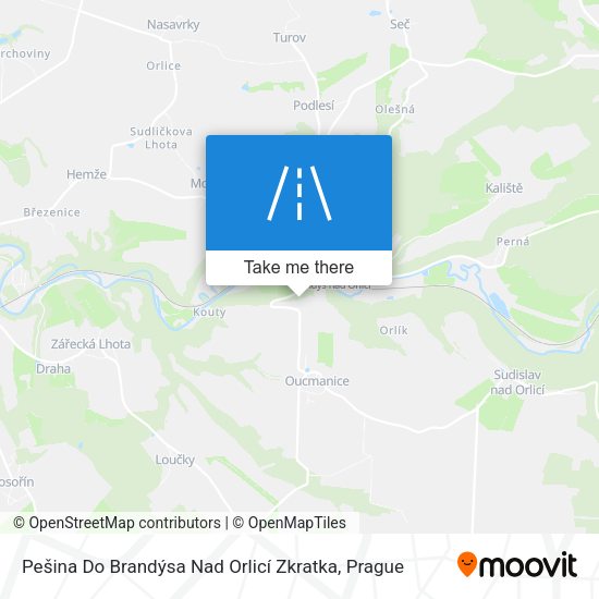 Pešina Do Brandýsa Nad Orlicí Zkratka map