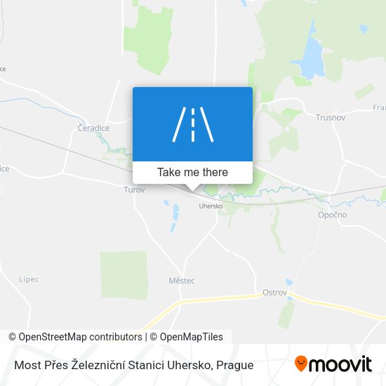 Most Přes Železniční Stanici Uhersko map